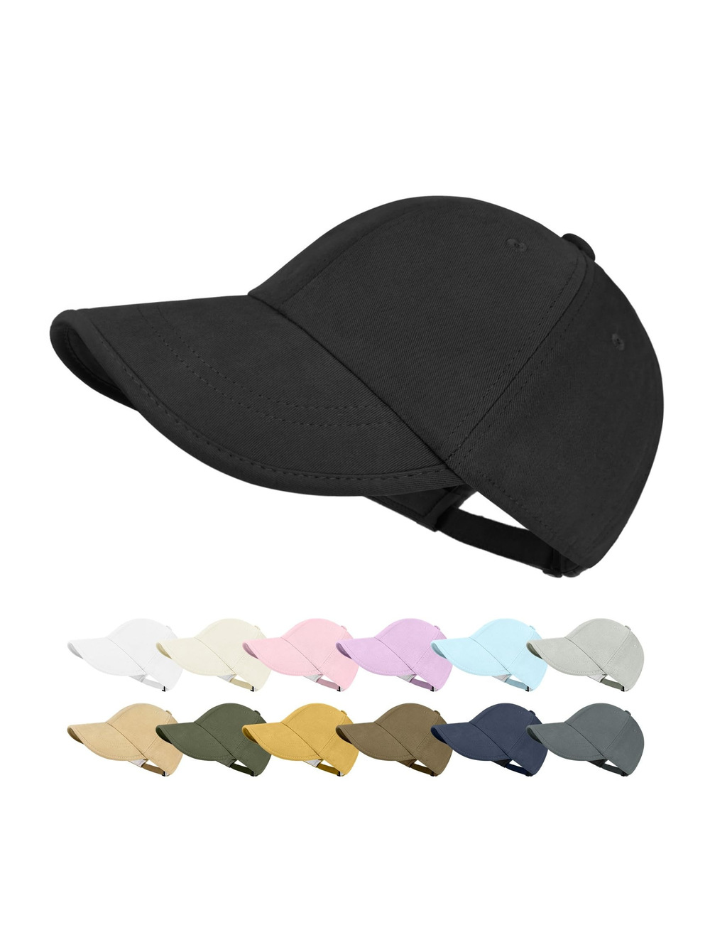 Baseball Cap Golf Dad Hat Soft Brim Original Classic | 1 Pack, Black | Size OS